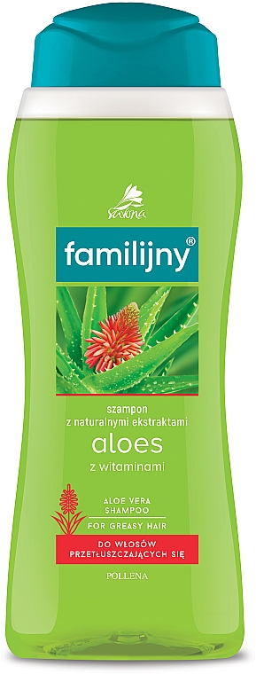 Familijny szampon aloesowy z witaminami do włosów przetłuszczających się - Pollena Savona — Zdjęcie N2