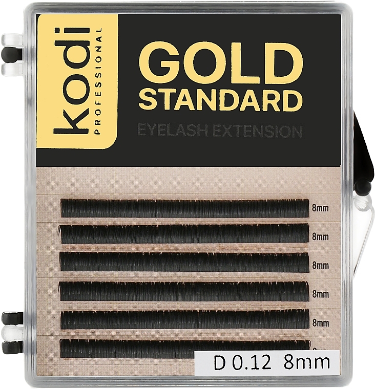 Sztuczne rzęsy Gold Standart D 0.12 (6 rzędów: 8 mm) - Kodi Professional — Zdjęcie N1