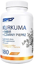 Suplement diety w tabletkach Kurkuma + imbir + czarny pieprz, 180 szt. - SFD Nutrition Turmeric + Ginger + Black Pepper — Zdjęcie N1