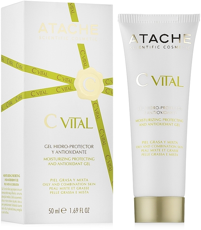 Nawilżająco-ochronny żel antyoksydacyjny do skóry tłustej i mieszanej - Atache C Vital Cream-Gel Oily & Combination Skin  — Zdjęcie N1