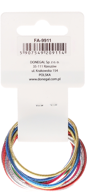 Cienkie gumki do włosów 12 szt., FA-9911 - Donegal — Zdjęcie N2