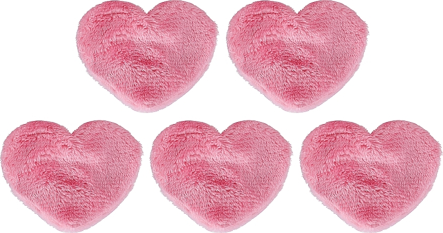 Miękkie płatki do demakijażu wielokrotnego użytku, 5 szt., różowe - Glov Reusable Cosmetic Heart-Shaped Design — Zdjęcie N2