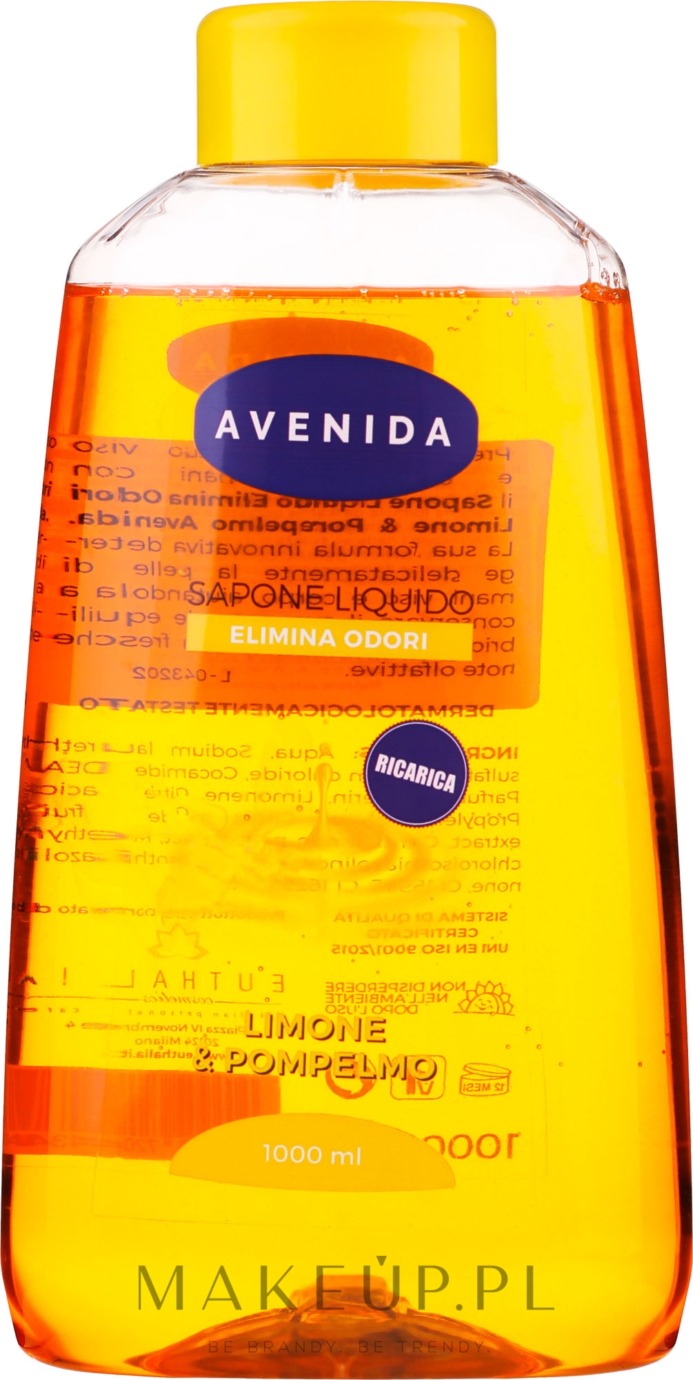 Mydło w płynie Cytryna i grejpfrut - Avenida Liquid Soap — Zdjęcie 1000 ml