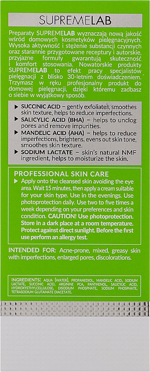 Serum do twarzy - Bielenda Professional Supremelab Night Exfoliating & Correcting Concentrate AHA BHA And Succinic Acid 10% — Zdjęcie N3