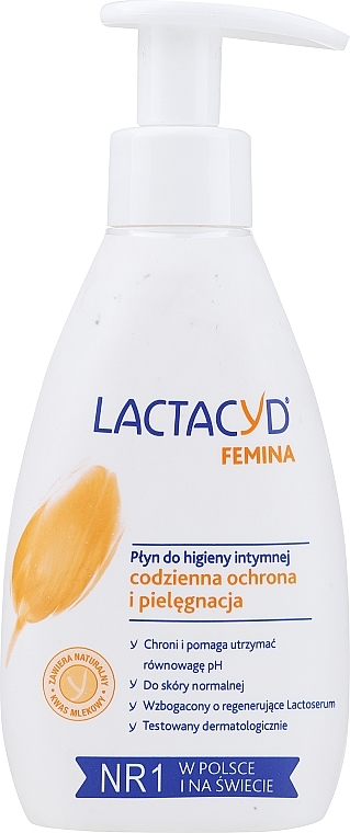PRZECENA! Emulsja do higieny intymnej, z dozownikiem - Lactacyd Femina * — Zdjęcie N2