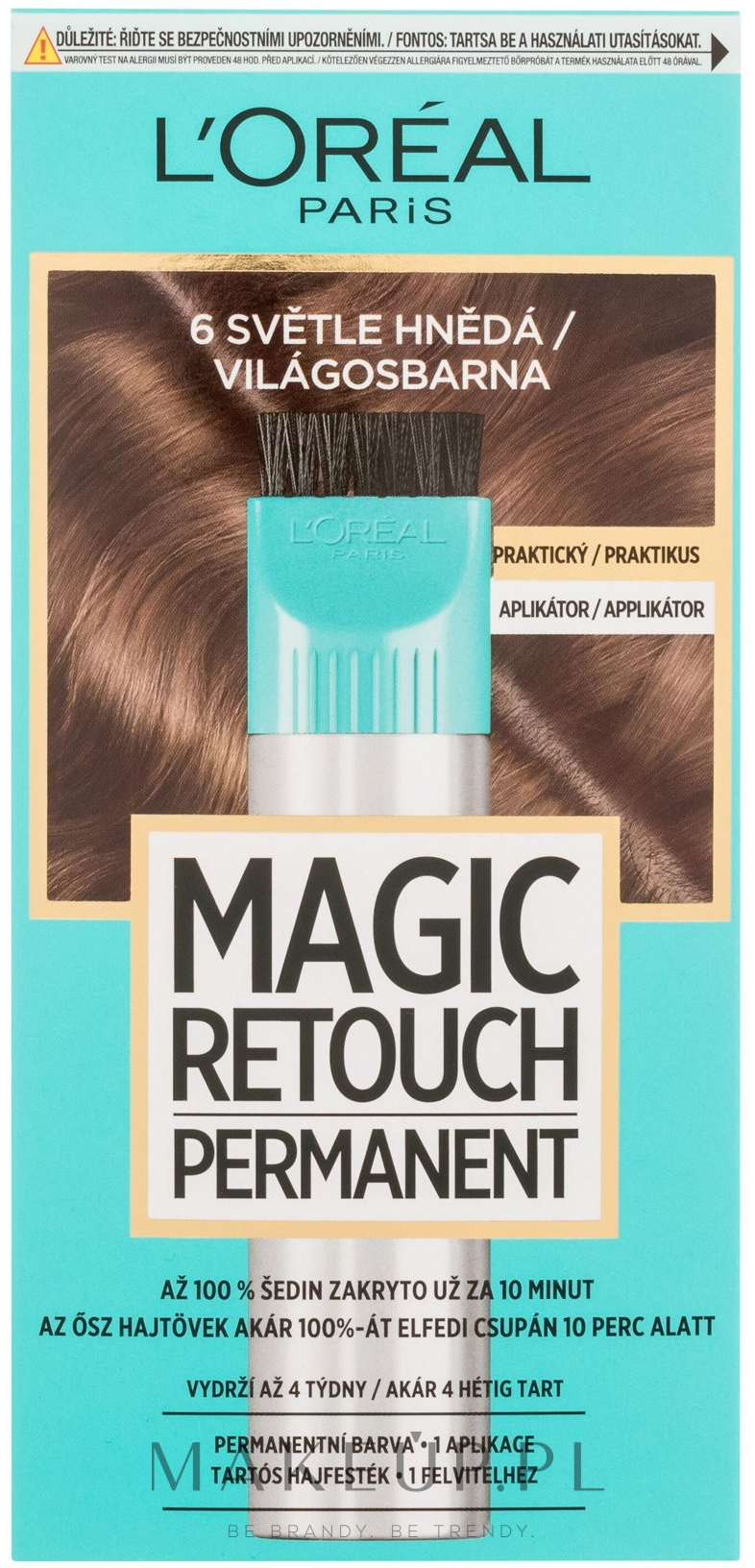 Farba z aplikatorem do koloryzacji włosów - L'Oréal Paris Magic Retouch Permanent — Zdjęcie 6 - Light Brown