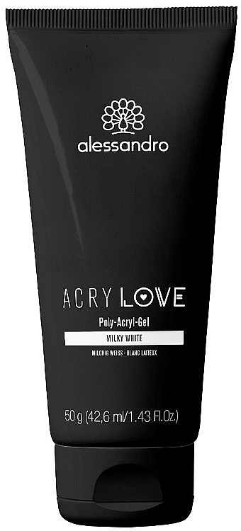 Poliakrylowy żel do paznokci - Alessandro International AcryLove Poly-Acryl-Gel Milky White (tubka) — Zdjęcie N1