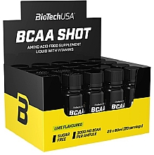 Kompleks aminokwasów z wapnem do picia - BioTechUSA BCAA Shot Lime Amino Acid Shot — Zdjęcie N2