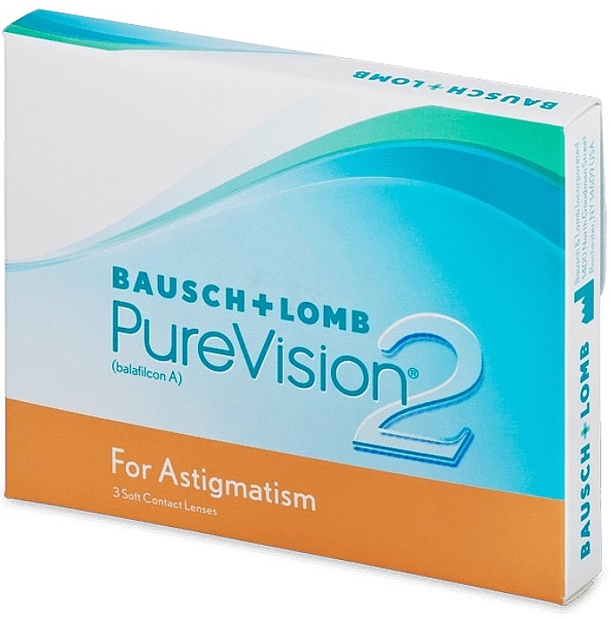 Soczewki kontaktowe 8,9 125 -0100 170, 3 szt. - Bausch & Lomb PureVision 2 For Astigmatism — Zdjęcie N1