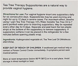 Czopki olejkowe do higieny pochwy - Tea Tree Therapy Suppositories For Vaginal Hygiene — Zdjęcie N3