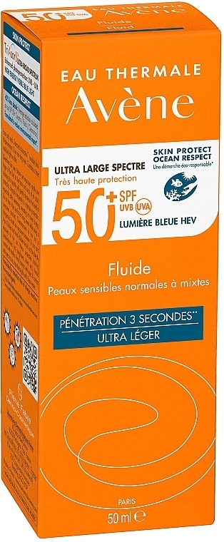 Lekki krem-fluid przeciwsłoneczny do twarzy - Avene Soins Solaires Fluide SPF50+ — Zdjęcie N3