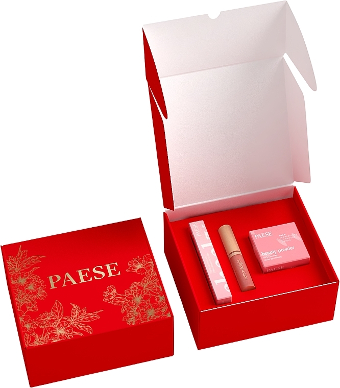 Zestaw - Paese Nature Look Set (mascara/9ml + l/gloss/7.5ml + powder/10g) — Zdjęcie N4