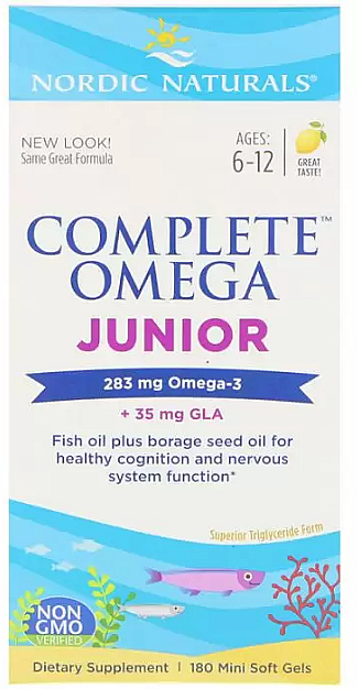 Suplement diety dla nastolatków o smaku cytrynowym Kwasy Omega-3 - Nordic Naturals Complete Omega Junior — Zdjęcie N1