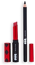 Zestaw - Makeup Revolution X DC Dangerous Red Harley Quinn Lip Kit (lipstick/1.5 g + lip/liner/1 g) — Zdjęcie N3