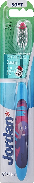 Miękka szczoteczka do zębów, niebieska - Jordan Individual Clean Soft — Zdjęcie N1