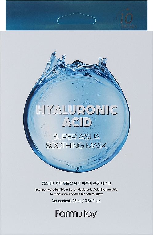 Hialuronowa maska w płachcie - FarmStay Hyaluronic Acid Super Aqua Soothing Mask — Zdjęcie N3