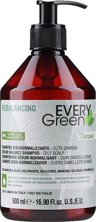 PRZECENA! Szampon seboregulujący do wszystkich rodzajów włosów - EveryGreen Rebalancing Shampoo Seboregolatore * — Zdjęcie N2