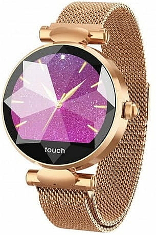 Smartwatch damski, złoty, stalowy - Garett Smartwatch Women Lisa Gold Steel — Zdjęcie N2