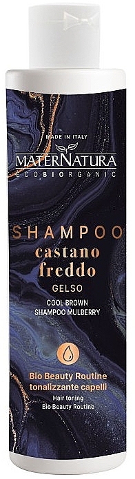Szampon koloryzujący do włosów - MaterNatura Cool Brown Shampoo Mulberry — Zdjęcie N1