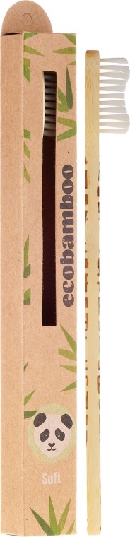 Bambusowa szczoteczka do zębów, biała - Ecobamboo Soft Toothbrush — Zdjęcie N1