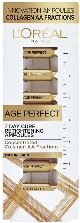 Ujędrniające ampułki kolagenowe do skóry dojrzałej - L'oreal Paris Age Perfect Classic Retightening Collagen Ampoules For Mature Skin — Zdjęcie N1