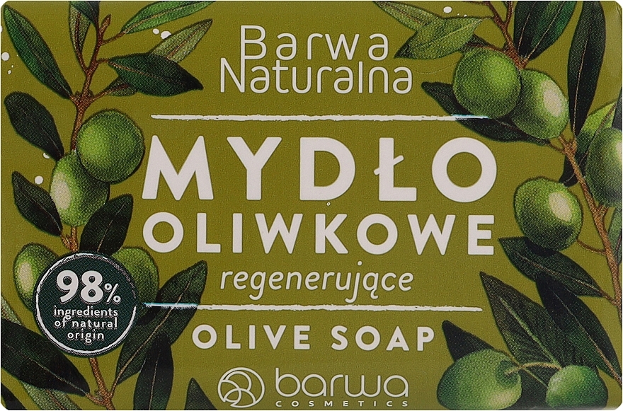 Oliwkowe mydło w kostce z ekstraktem z shiitake - Barwa Naturalna Green Olive Soap — Zdjęcie N1