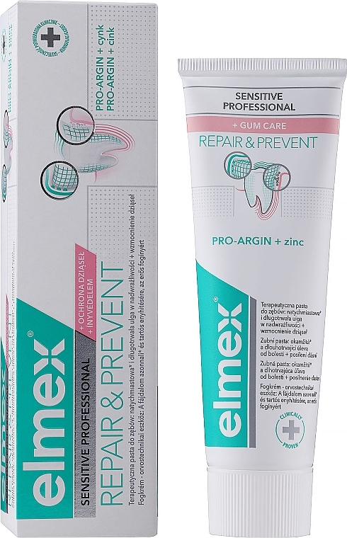 PRZECENA! Terapeutyczna pasta do zębów dająca natychmiastową ulgę w nadwrażliwości - Elmex Sensitive Professional Repair & Prevent Toothpaste * — Zdjęcie N2