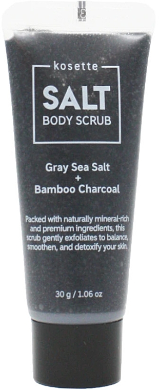 PREZENT! Solny peeling do ciała z szarą solą morską i węglem bambusowym - Kosette Salt Body Scrub Gray Sea Salt + Bamboo Charcoal (miniprodukt) — Zdjęcie N1