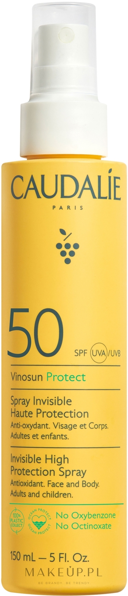 Spray do opalania twarzy i ciała - Caudalie Vinosun Protect Spray Invisible SPF50 — Zdjęcie 150 ml