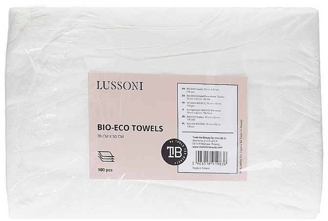 Jednorazowe ręczniki z włókniny perforowanej Bio-Eco, 70 x 50 cm - Lussoni Bio-Eco Towels — Zdjęcie N1
