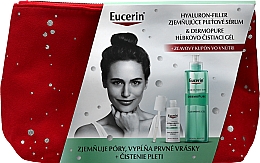 Zestaw do pielęgnacji włosów - Eucerin Dermo Pure + Hyaluron Filler Skin Care Gift Set (f/gel/400ml + serum/30ml + bag/1pcs) — Zdjęcie N1