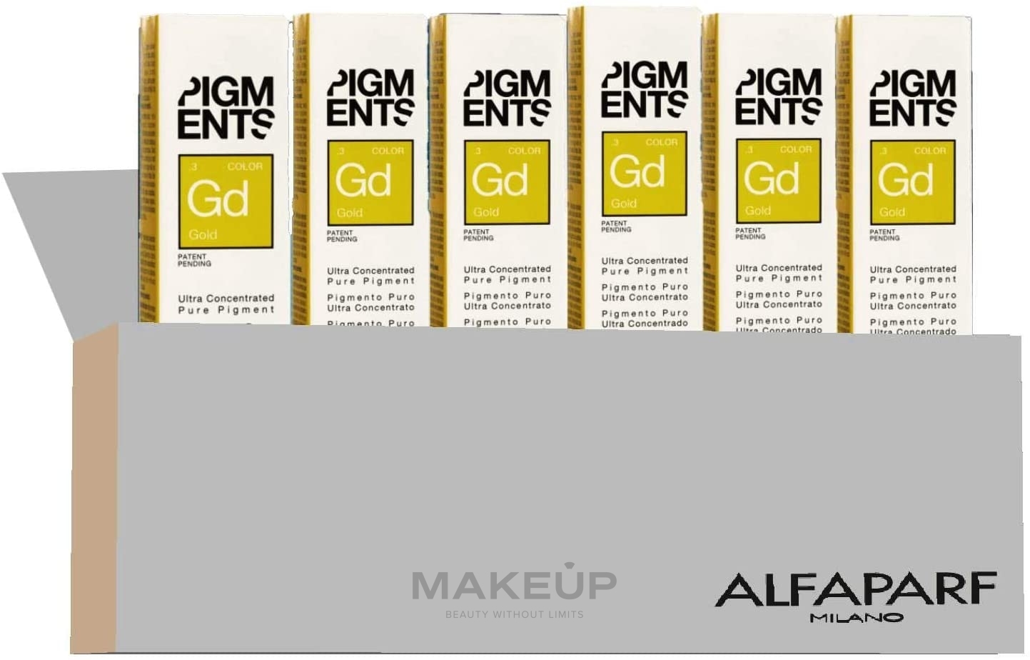 PRZECENA! Skoncentrowany pigment do włosów, 6 x 8 ml - Alfaparf Ultra Concentrated Pure Pigments * — Zdjęcie Gold
