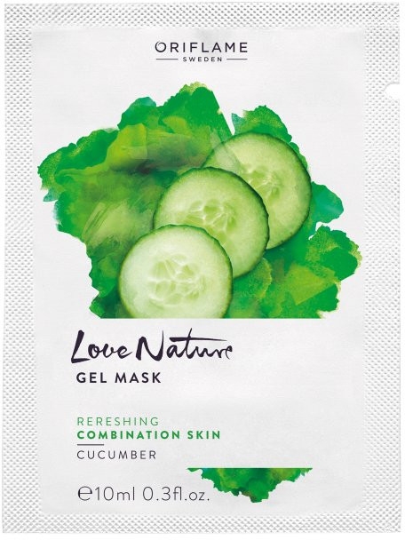 Odświeżająca maseczka żelowa do twarzy - Oriflame Love Nature Cucumber Gel Mask (próbka)