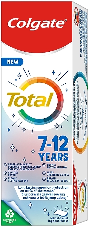 Pasta do zębów dla dzieci w wieku 7-12 lat - Colgate Total Junior Toothpaste — Zdjęcie N4