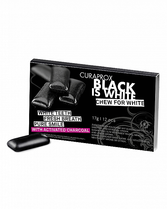 Guma do żucia - Curaprox Black Is White Chew To White Chewing Gum — Zdjęcie N1