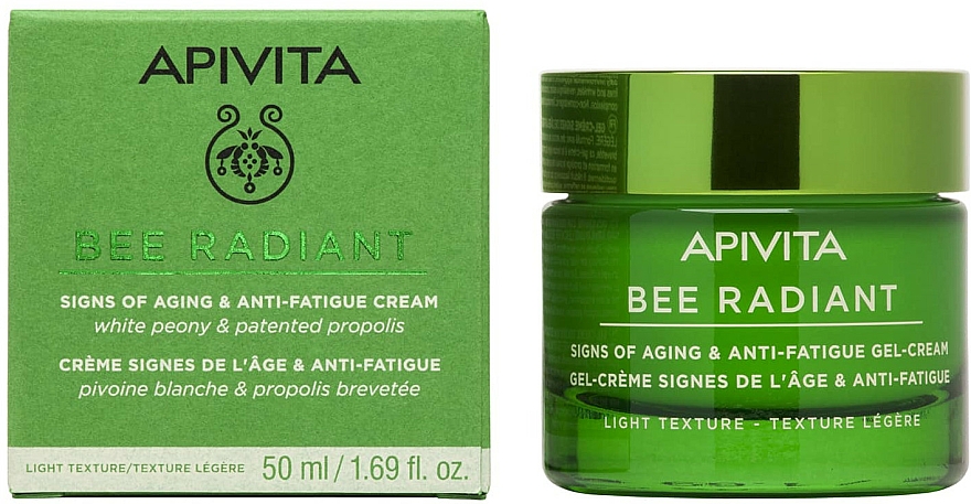 Żel do twarzy niwelujący oznaki starzenia - Apivita Bee Radiant Signs of Aging & Anti-Fatigue Gel-Cream Light Texture — Zdjęcie N1