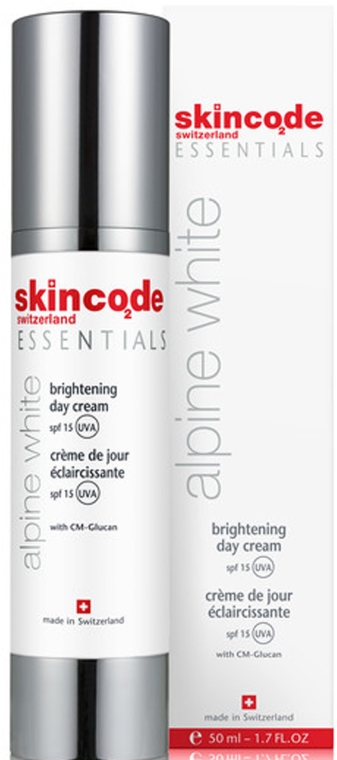 Rozjaśniający krem na dzień - Skincode Essentials Alpine White Brightening Day Cream SPF15 — Zdjęcie N1