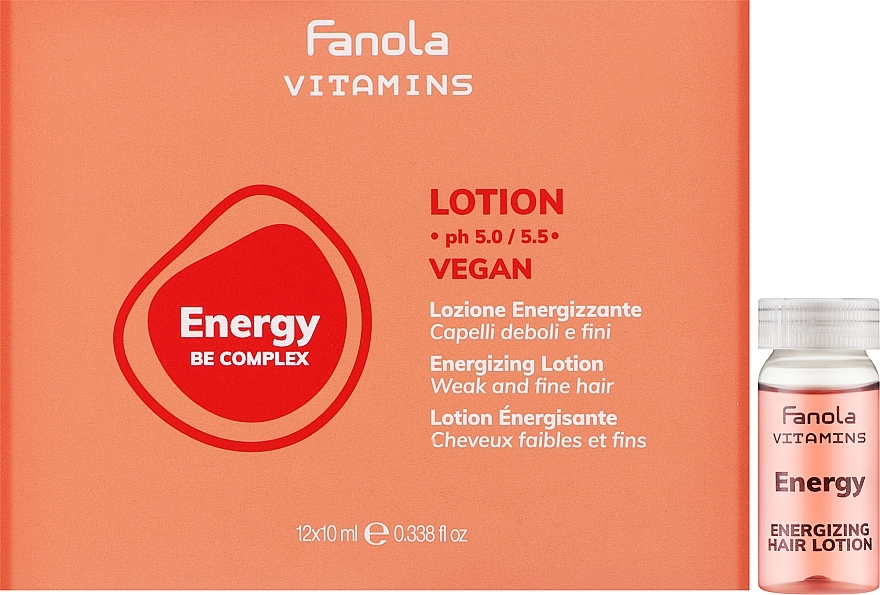 Energetyzujący lotion do włosów słabych i cienkich - Fanola Vitamins Energy Be Complex Lotion — Zdjęcie N1