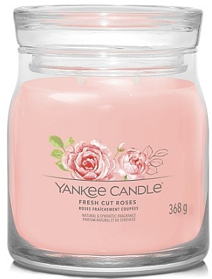 PRZECENA! Świeca zapachowa w słoiku Fresh Cut Roses, 2 knoty - Yankee Candle Singnature * — Zdjęcie N1