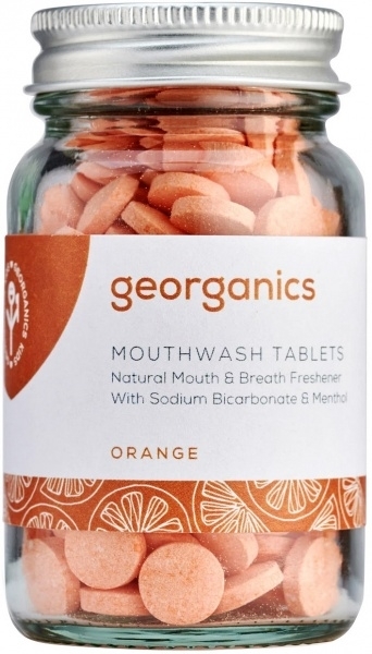 Naturalne tabletki do płukania jamy ustnej Pomarańcza - Georganics Mouthwash Tablets Orange — Zdjęcie N1