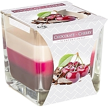 Kup Świeca zapachowa trójwarstwowa w szkle Czekolada-wiśnia - Bispol Scented Candle Chocolate & Cherry