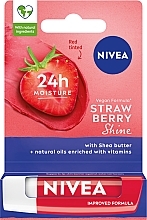 PRZECENA! Pielęgnujaca pomadka do ust Strawberry Shine - NIVEA Strawberry Shine Lip Balm * — Zdjęcie N2