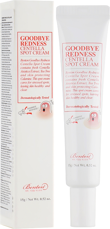 Krem punktowy do twarzy na niedoskonałości z wąkrotą azjatycką - Benton Goodbye Redness Centella Spot Cream