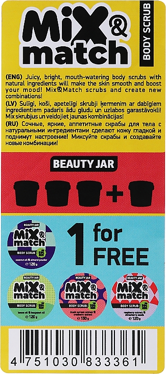 Zestaw peelingów do ciała - Beauty Jar Mix & Match Body Scrub Set (b/peeling 2 x150 g + b/scrub 2 x 120 g) — Zdjęcie N2