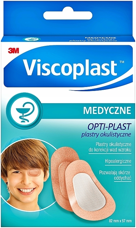 Plastry okulistyczne, 82 x 57 mm, 10 sztuk - Viscoplast Opti-Plast — Zdjęcie N1