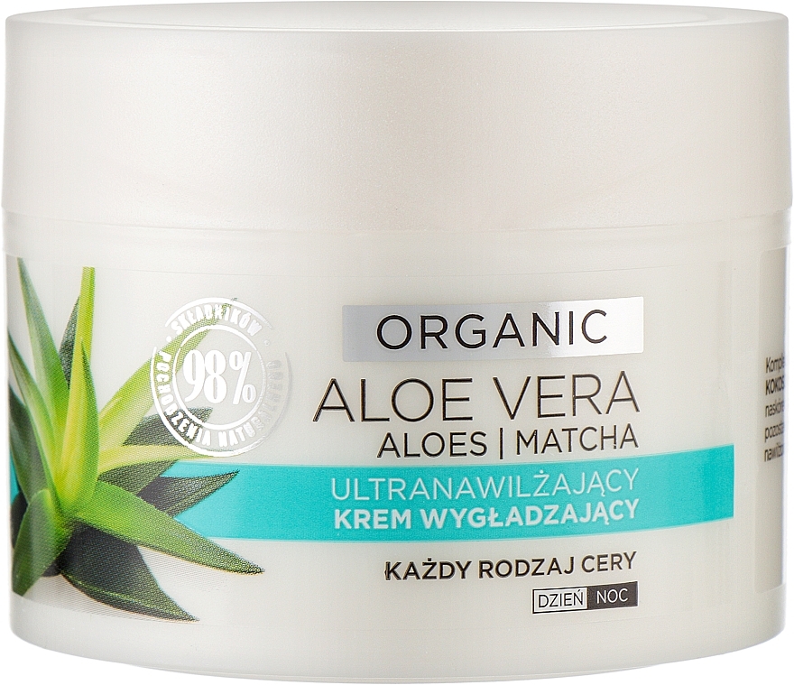 Ultranawilżający krem wygładzający - Eveline Cosmetics Organic Aloe Cream — Zdjęcie N1