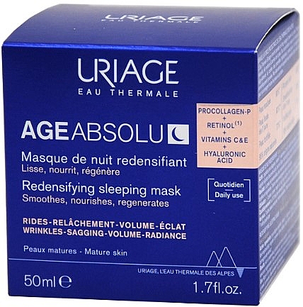 Rewitalizująca maseczka do twarzy na noc - Uriage Age Absolu Redensifying Sleeping Mask — Zdjęcie N2