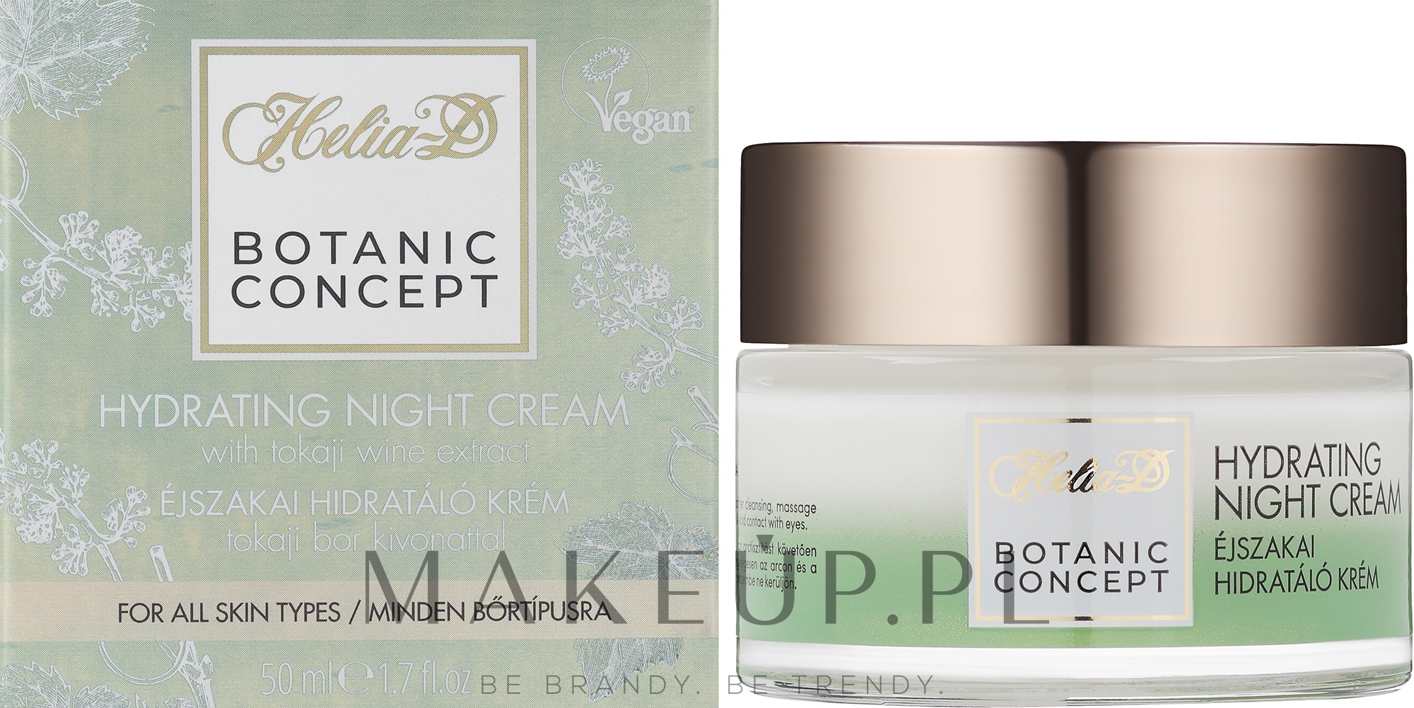 Nawilżający krem do twarzy na noc - Helia-D Botanic Concept Cream — Zdjęcie 50 ml