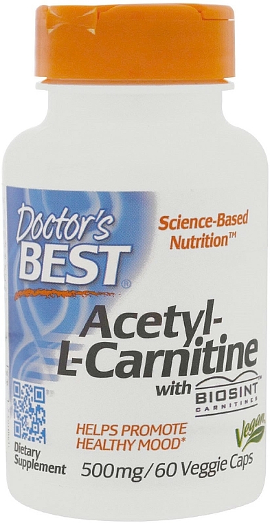 Aminokwas Acetylo-L-karnityna, 500 mg - Doctor's Best Acetyl L-Carnitine — Zdjęcie N1