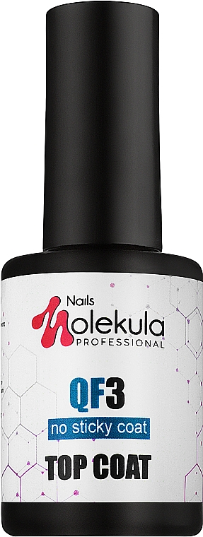 Nielepiący się top coat do lakieru hybrydowego - Nails Molekula Top Coat QF3 Gel System & Gel Polish — Zdjęcie N1